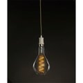 Bulbrite 1-Light White Contemporary Pendant Socket and Canopy LED 4w Pear Shaped Grand Nostalgic Light Bulb 810114